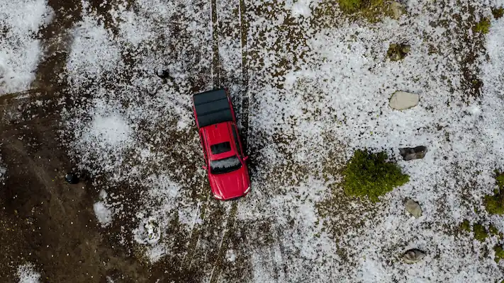 Truck on hail